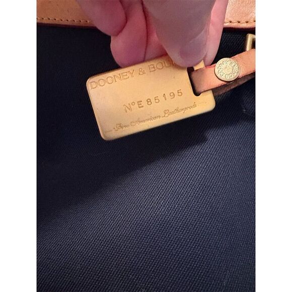 Dooney & Bourke Navy Canvas Leather Satchel Bag Medium OS - Picture 4 of 11